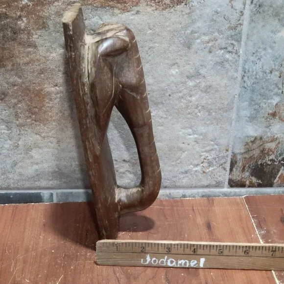 Hand Carved African Wood Door Pull Elephant Handle